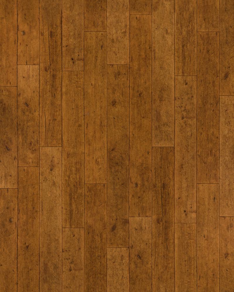 Close up of aged hardwood floorboards with knots and old nail holes